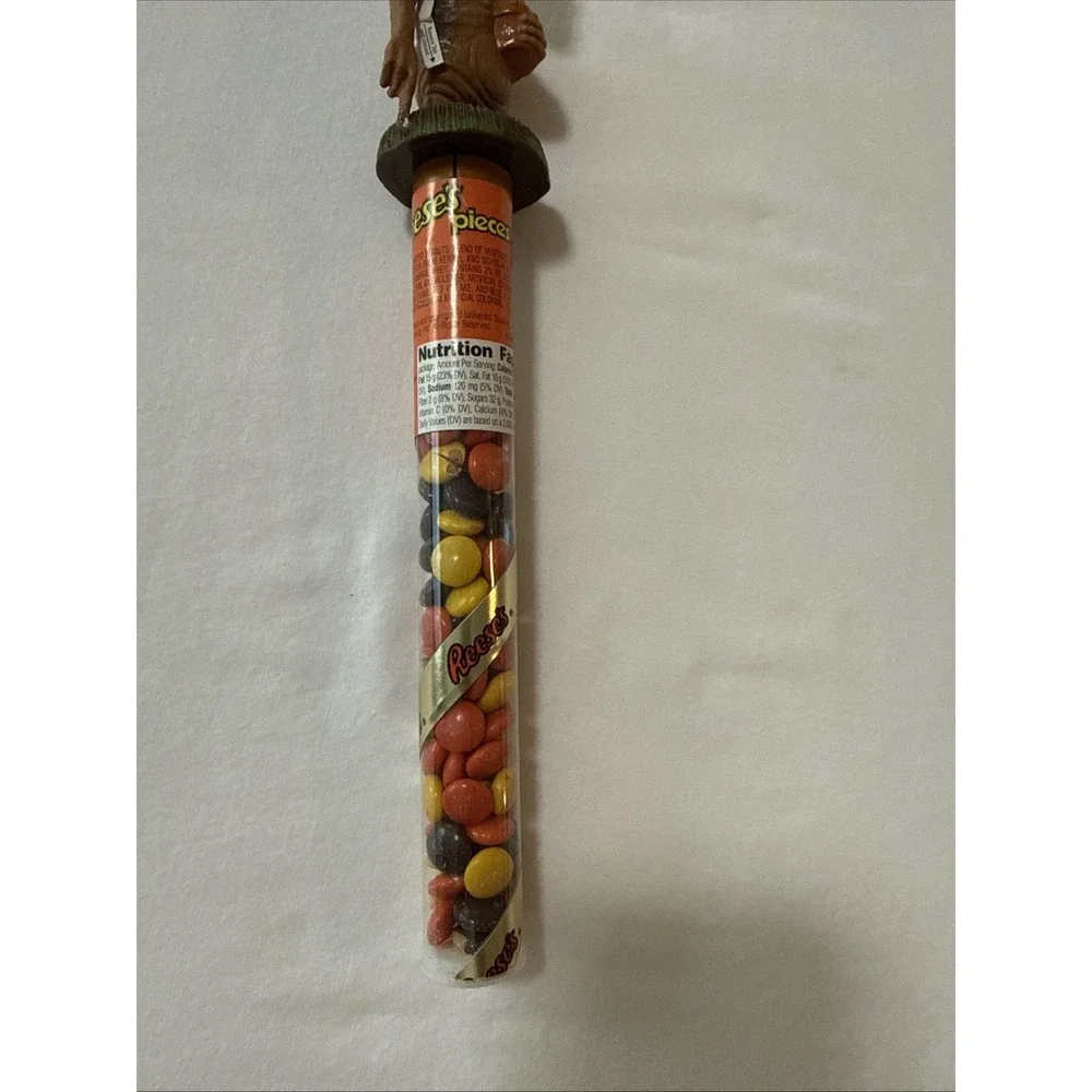 Vintage Unopened 1990' Reeses Pieces Candy Tube + ET Topper w/ Battery Protector
